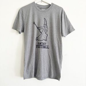 Unisex Box Lunch Fantasy Football Gray Short Sleeve Soft Tee Shirt Wizard M EUC